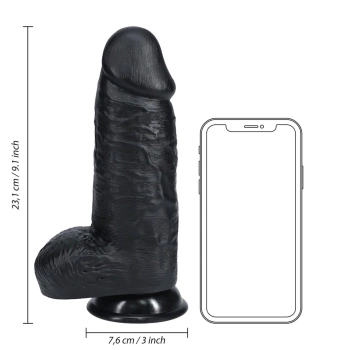 Dildo realistyczne RealRock grube z moszną 23 cm czarne