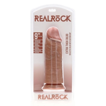 Dildo realistyczne RealRock grube proste 23 cm beżowe