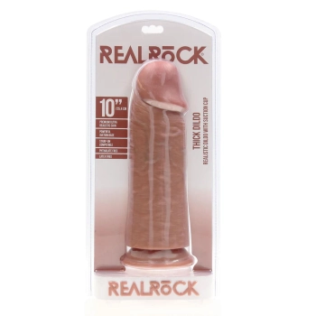 Dildo realistyczne RealRock grube proste bez jąder cieliste 25 cm