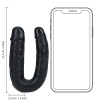 Dildo podwójne w kształcie U RealRock 12,7 cm czarny