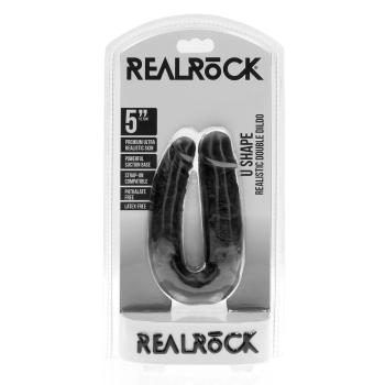 Dildo podwójne w kształcie U RealRock 12,7 cm czarny