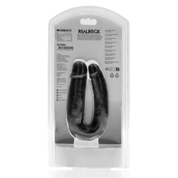 Dildo podwójne w kształcie U RealRock 12,7 cm czarny