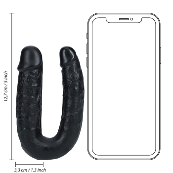 Dildo podwójne w kształcie U RealRock 12,7 cm czarny
