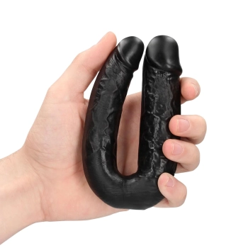 Dildo podwójne w kształcie U RealRock 12,7 cm czarny