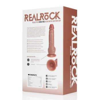 Wibrator realistyczny RealRock z jajami cielisty 18 cm