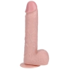Wibrator realistyczny rotujący z jądrami RealRock 20,5 cm cielesny