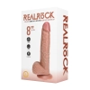 Realistyczny wibrator rotujący z jądrami RealRock beżowy 20,5 cm