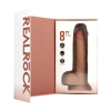 Realistyczny wibrator rotujący z jądrami RealRock beżowy 20,5 cm