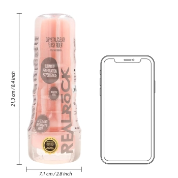 Masturbator waginalny RealRock Easy Rider cielisty TPE 21,5 cm