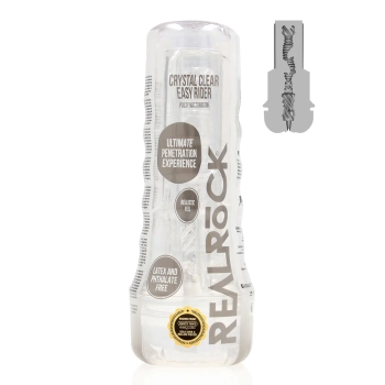 Masturbator RealRock Easy Rider przezroczysty TPE 21,5 cm