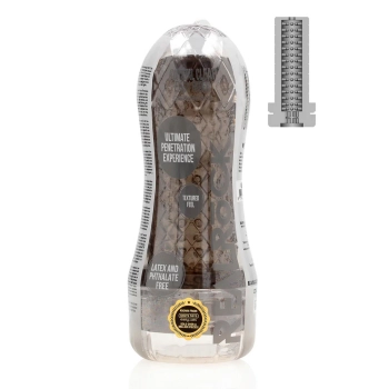 Masturbator teksturowany RealRock TPE czarny 21 cm