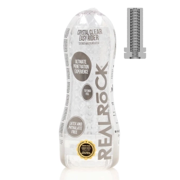 Masturbator teksturowany Easy Rider RealRock transparentny 21 cm