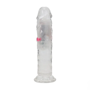 Wibrator LED RealRock przezroczysty TPE 16,5 cm