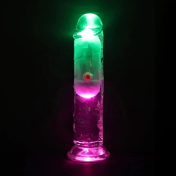 Wibrator LED RealRock przezroczysty TPE 16,5 cm
