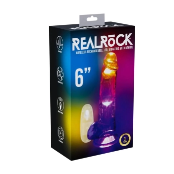 Wibrator realistyczny RealRock z jądrami przezroczysty 16.2 cm