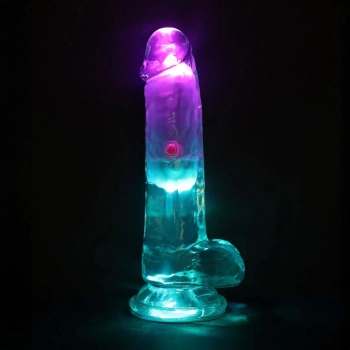 Wibrator realistyczny RealRock z jądrami przezroczysty 16.2 cm