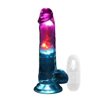 Wibrator realistyczny RealRock LED przezroczysty 19.5 cm