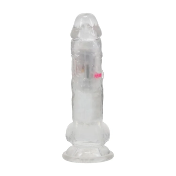 Wibrator realistyczny RealRock LED przezroczysty 19.5 cm
