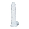 Realistyczne dildo z jądrami transparentne RealRock 13 cm