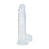 Realistyczne dildo z jądrami transparentne RealRock 13 cm