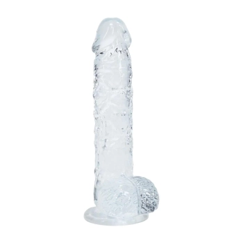 Realistyczne dildo z jądrami transparentne RealRock 13 cm