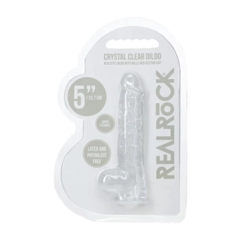 Realistyczne dildo z jądrami transparentne RealRock 13 cm