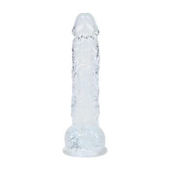 Realistyczne dildo z jądrami transparentne RealRock 13 cm