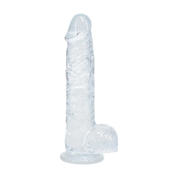 Realistyczne dildo z jądrami transparentne RealRock 13 cm