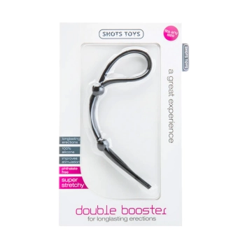 Pierścień erekcyjny regulowany Double Booster Shots Toys czarny silikonowy