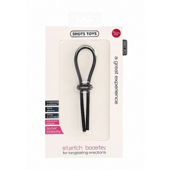 Pierścień erekcyjny Stretch Booster ShotsToys silikonowy czarny