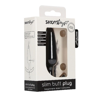Smukły korek analny silikonowy ShotsToys czarny