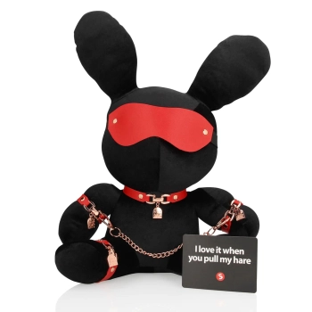 Królik bondage pluszowy S-Line welwetowy duży czarny