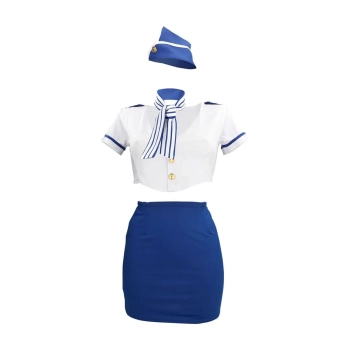 Kostium stewardessy S Line niebiesko biały S/M