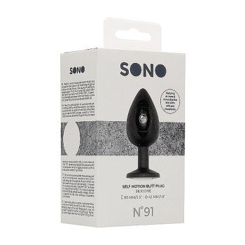 Korek analny Sono z ruchomą kulką silikonowy 9,5 cm czarny