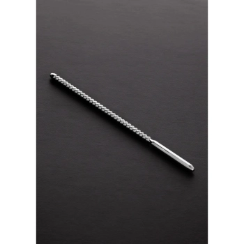 Żebrowany korek do penisa stalowy Steel 24 cm 0,8 cm
