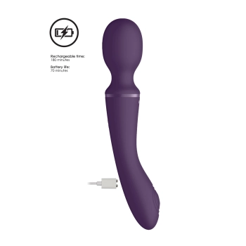 Różdżkowibrator silikonowy Vive Enora fioletowy USB 22 cm