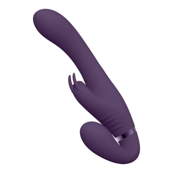 Strapon wibrujący Vive Suki fioletowy silikonowy USB