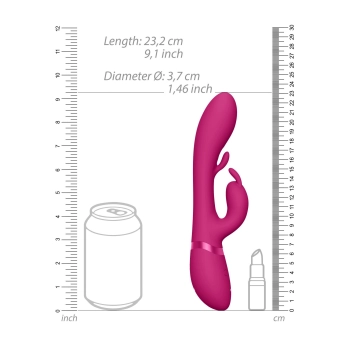 Wibrator króliczek Vive Tama różowy USB 27,6 cm