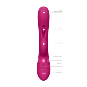 Wibrator króliczek Vive Tama różowy USB 27,6 cm