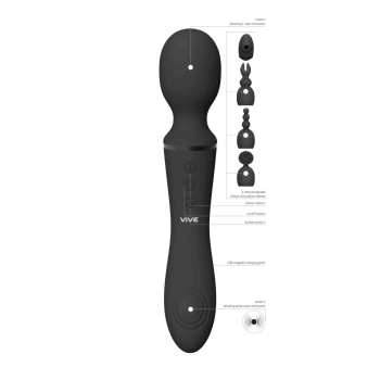 Stymulator łechtaczki Vive Nami czarny silikonowy USB