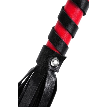 Pejcz Anonymo ze skóry PU czarny czerwony 45 cm