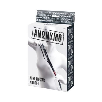 Pejcz Anonymo ze skóry PU czarny czerwony 45 cm