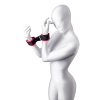 Anonymo handcuffs, velour, red, 24 cm
