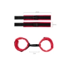 Anonymo handcuffs, velour, red, 24 cm