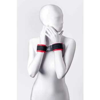 Anonymo handcuffs, velour, red, 24 cm
