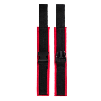 Anonymo handcuffs, velour, red, 24 cm