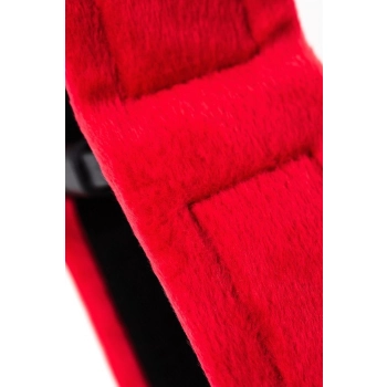 Anonymo handcuffs, velour, red, 24 cm