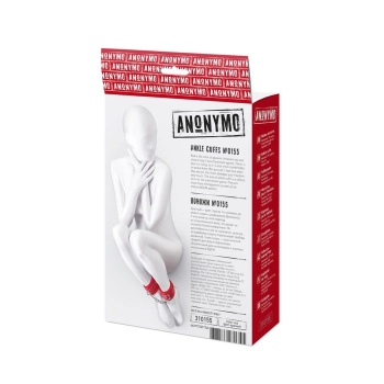 Kajdanki skórzane Anonymo czerwone 27 cm uniwersalne