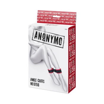 Kajdanki na kostki welurowe Anonymo czerwone 29 cm