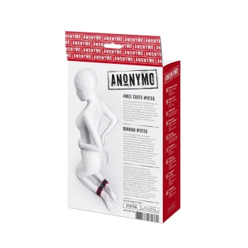 Kajdanki na kostki welurowe Anonymo czerwone 29 cm